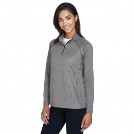 Devon & Jones DG440W Ladies Stretch Tech-Shell Compass Quarter-Zip - Dark Grey Heather