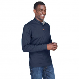 Devon & Jones DG479 Men\'s DRYTEC20 Performance Quarter-Zip -Navy/Grey Heather/Graphite