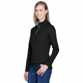 Devon & Jones DG479W Ladies DRYTEC20 Performance 1/4-Zip - Black/Grey Heather/Graphite