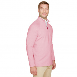 Devon & Jones DG480 CrownLux Performance Clubhouse Micro-Stripe Quarter-Zip - Red