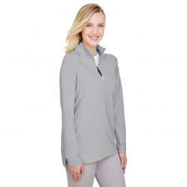 Devon & Jones DG480W CrownLux Performance Ladies Clubhouse Micro-Stripe Quarter-Zip - Black