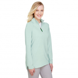 Devon & Jones DG480W CrownLux Performance Ladies Clubhouse Micro-Stripe Quarter-Zip - Kelly Green