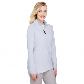 Devon & Jones DG480W CrownLux Performance Ladies Clubhouse Micro-Stripe Quarter-Zip - Navy