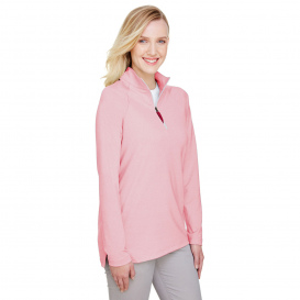 Devon & Jones DG480W CrownLux Performance Ladies Clubhouse Micro-Stripe Quarter-Zip - Red