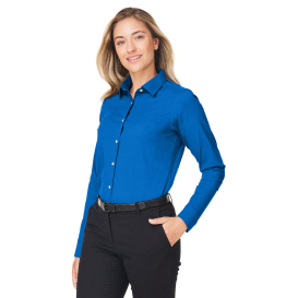 Devon & Jones DG505W Ladies CrownLux Performance Spencer Poplin Shirt - French Blue Melange