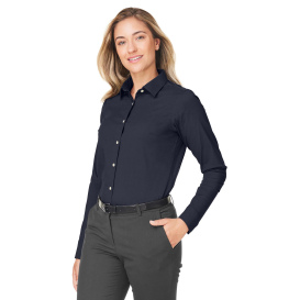 Devon & Jones DG505W Ladies CrownLux Performance Spencer Poplin Shirt - Navy Melange