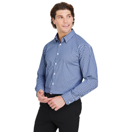 Devon & Jones DG536 CrownLux Performance Gingham Shirt - Navy/White