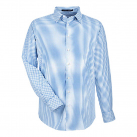 Devon & Jones DG540 CrownLux Performance Mens Micro Windowpane Shirt - French Blue/White