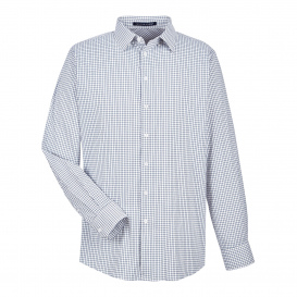 Devon & Jones DG540 CrownLux Performance Mens Micro Windowpane Shirt - Navy/White