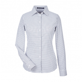 Devon & Jones DG540W CrownLux Performance Ladies Micro Windowpane Shirt - Navy/White