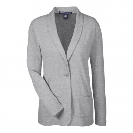 Devon & Jones DP462W Ladies Perfect Fit Shawl Collar Cardigan - Grey Heather