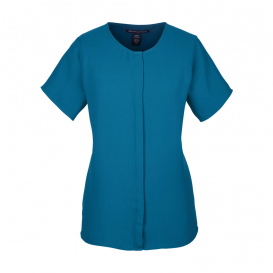 Devon & Jones DP612W Ladies Perfect Fit Short-Sleeve Crepe Blouse - Dark Teal