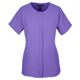 Devon & Jones DP612W Ladies Perfect Fit Short-Sleeve Crepe Blouse - Grape