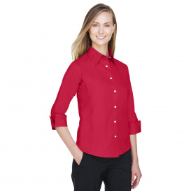 Devon & Jones DP625W Ladies Perfect Fit 3/4-Sleeve Stretch Poplin Blouse - Red