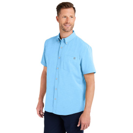 HUK H150154 Kona Solid Short Sleeve Shirt - Marolina Blue