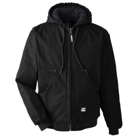Berne HJ375 Highland Washed Cotton Duck Hooded Jacket - Black