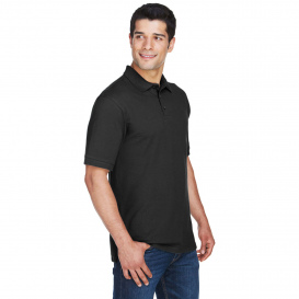 Harriton M200 Mens 6 oz. Ringspun Cotton Pique Short-Sleeve Polo - Black