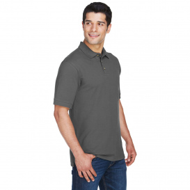 Harriton M200 Mens 6 oz. Ringspun Cotton Pique Short-Sleeve Polo - Charcoal