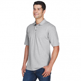 Harriton M200 Mens 6 oz. Ringspun Cotton Pique Short-Sleeve Polo - Grey Heather
