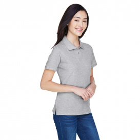 Harriton M200W Ladies 6 oz. Ringspun Cotton Pique Short-Sleeve Polo - Grey Heather