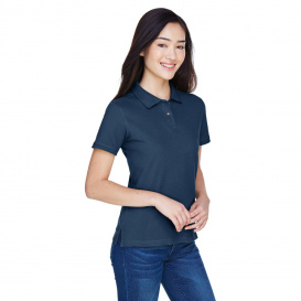 Harriton M200W Ladies 6 oz. Ringspun Cotton Pique Short-Sleeve Polo - Navy