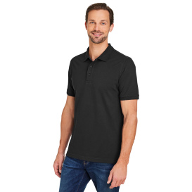 Harriton M205 Valiant Cotton Snag Protect Pocket Polo - Black