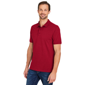 Harriton M205 Valiant Cotton Snag Protect Pocket Polo - Red