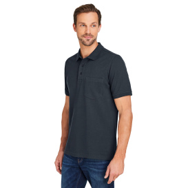 Harriton M205P Valiant Cotton Snag Protect Pocket Polo - Dark Charcoal