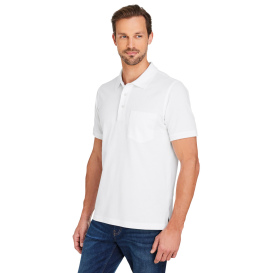Harriton M205P Valiant Cotton Snag Protect Pocket Polo - White