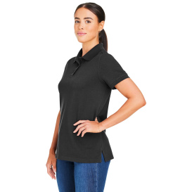 Harriton M205W Ladies Valiant Cotton Snag Protect Polo - Black