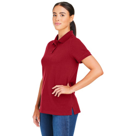 Harriton M205W Ladies Valiant Cotton Snag Protect Polo - Red