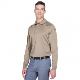 Harriton M211L Mens Advantage Snag Protection Plus Long-Sleeve Tactical Polo - Dark Khaki