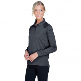 Harriton M211LW Ladies Advantage Snag Protection Plus Long Sleeve Tactical Polo - Dark Charcoal