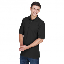 Harriton M265 Men\'s 5.6oz. Easy Blend Polo - Black