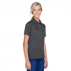 Harriton M345W Ladies Advantage Snag Protection Plus IL Snap Placket Polo - Dark Charcoal
