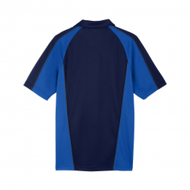 Harriton M385 Men's Advantage Snag Protection Plus IL Colorblock Polo - Dark Navy/True Royal/Dark Charcoal