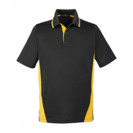 Harriton M386 Men\'s Flash Snag Protection Plus IL Colorblock Polo - Black/Sunray Yellow