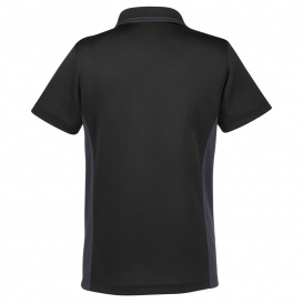Harriton M386W Ladies Flash Snag Protection Plus IL Colorblock Polo - Black/Dark Charcoal