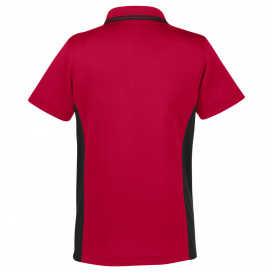 Harriton M386W Ladies Flash Snag Protection Plus IL Colorblock Polo - Red/Black