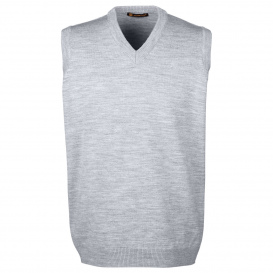 Harriton M415 Men\'s Pilbloc V-Neck Sweater Vest - Grey Heather