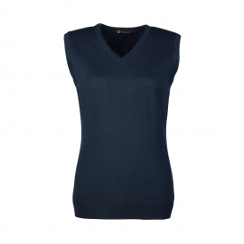 Harriton M415W Ladies Pilbloc V-Neck Sweater Vest - Dark Navy