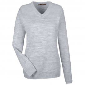 Harriton M420W Ladies Pilbloc V-Neck Sweater - Grey Heather