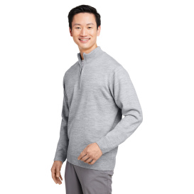 Harriton M421 Men\'s Pilbloc Quarter-Zip Sweater - Grey Heather