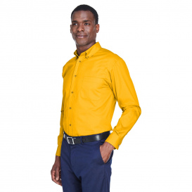 Harriton M500 Easy Blend Long-Sleeve Twill Shirt with Stain Release - Sunray Yellow