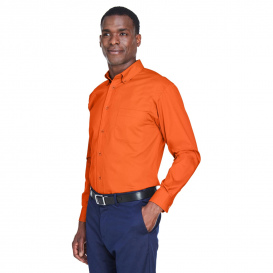 Harriton M500 Easy Blend Long-Sleeve Twill Shirt with Stain Release - Team Orange