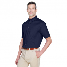 Harriton M500S Men's Easy Blend Short-Sleeve Twill Shirt with Stain ...