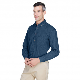 Harriton M550 Men\'s 6.5 oz. Long Sleeve Denim Shirt - Dark Denim