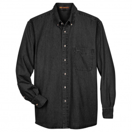 Harriton M550 Men\'s 6.5 oz. Long-Sleeve Denim Shirt - Washed Black