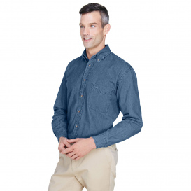 Harriton M550T Tall 6.5 oz. Long Sleeve Denim Shirt - Light Denim