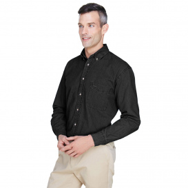 Harriton M550T Tall 6.5 oz. Long Sleeve Denim Shirt - Washed Black